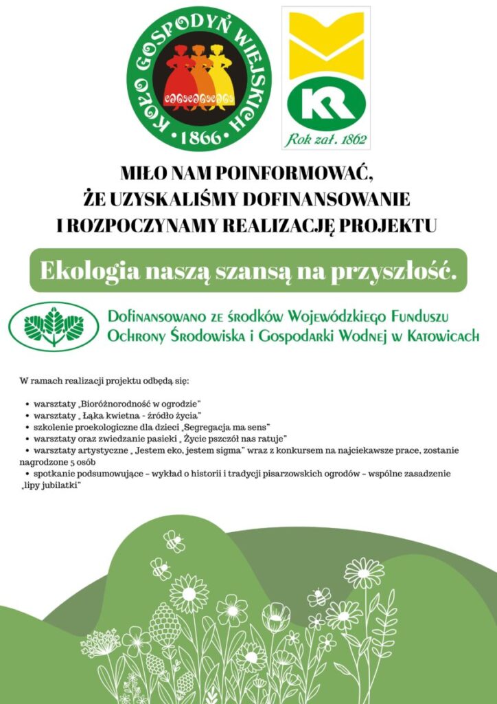 KGW Strażniczki Tradycji zapraszają na warsztaty ekologiczne. W maju rusza projekt "Ekologia naszą szansą na przyszłość" .
